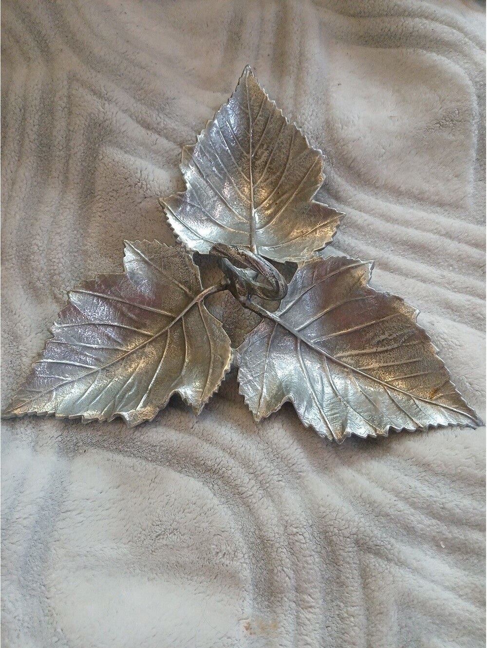 Martha Stewart Collection Metal Leaf Dish Three Compartments